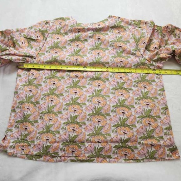 Women's XL J Crew keyhole popover top in Liberty Butterfield poppy shirt - Picture 10 of 11